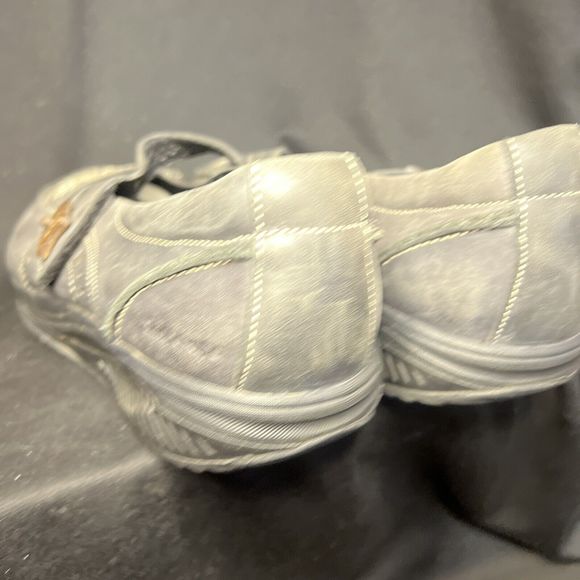 Skechers Shape Ups Sz 10 Gray-Black Suede Leather Embroidered Mary Jane Shoe 99Q - Picture 14 of 16